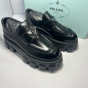 Prada Black Chunky Loafers